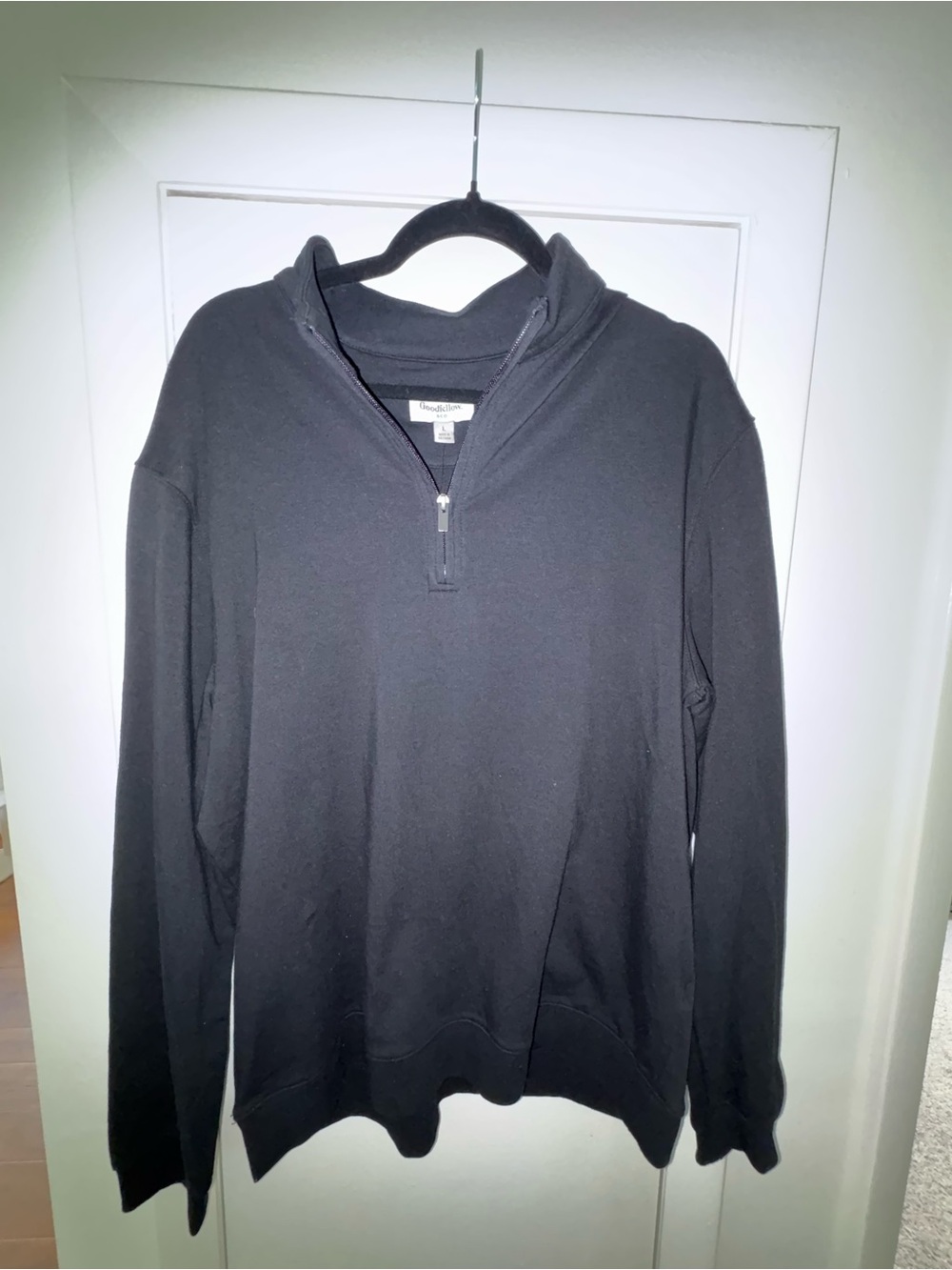 NEW with Tags! Large Men’s Goodfellow & Co Black Quarter-Zip Pullover Sweater